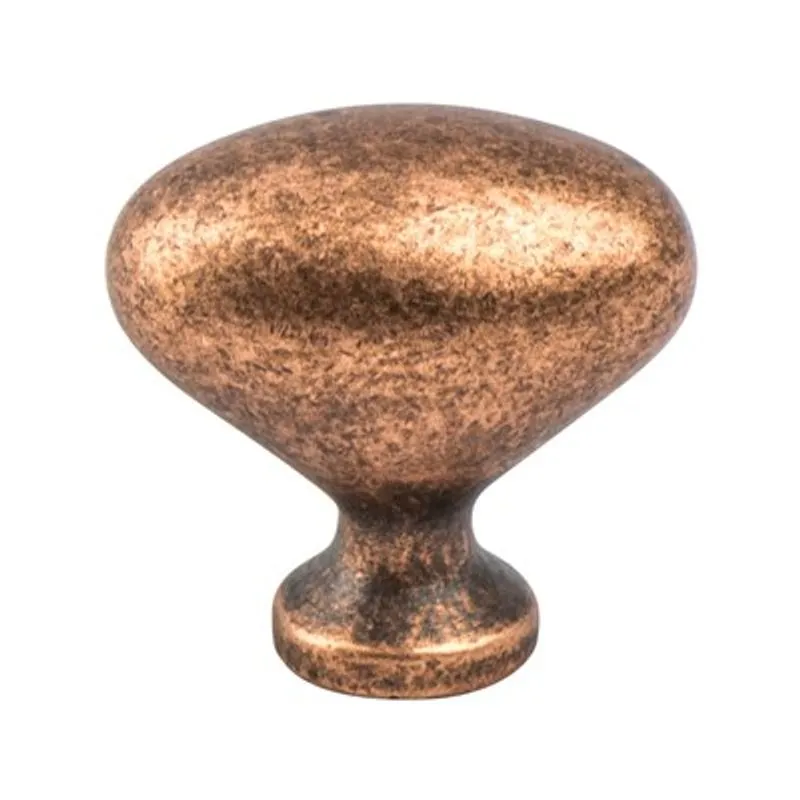 0.88" Wide Traditional Oval Knob in Weathered Copper from American Classics Collection