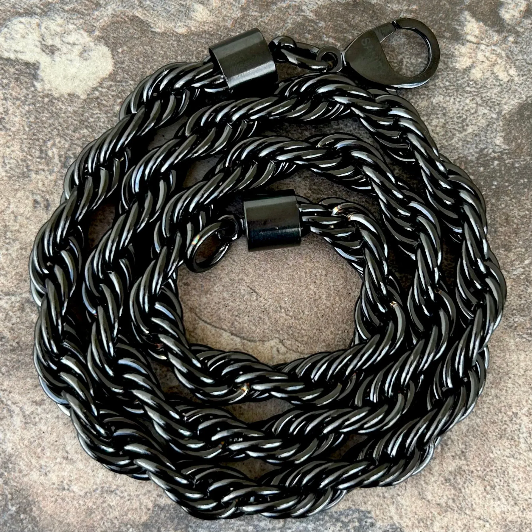 10MM Rope Chain Necklace - Black - TR02