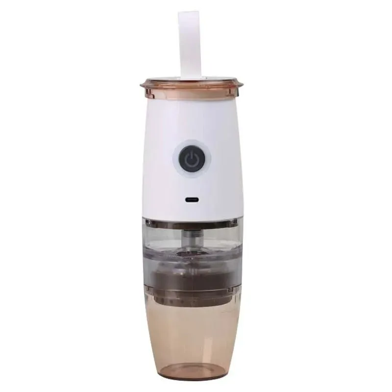 2 in 1 Electric and Portable Mini Coffee Grinder - USB Hand Crank Coffee Machine with Handle