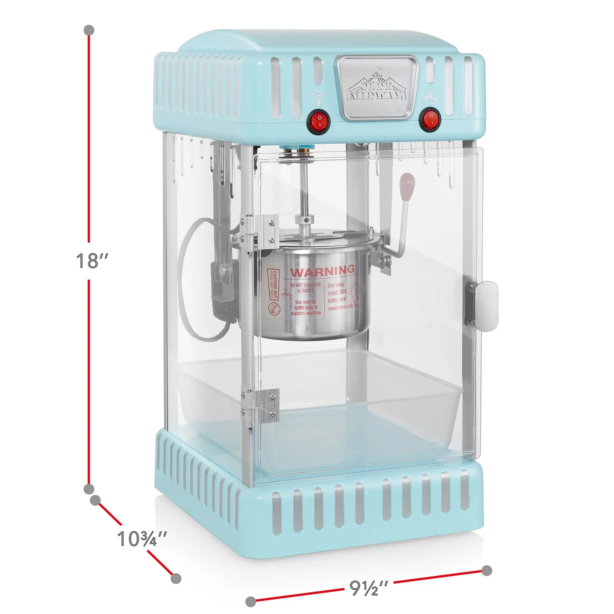 2.5 oz. Retro-Style Popcorn Machine, Blue