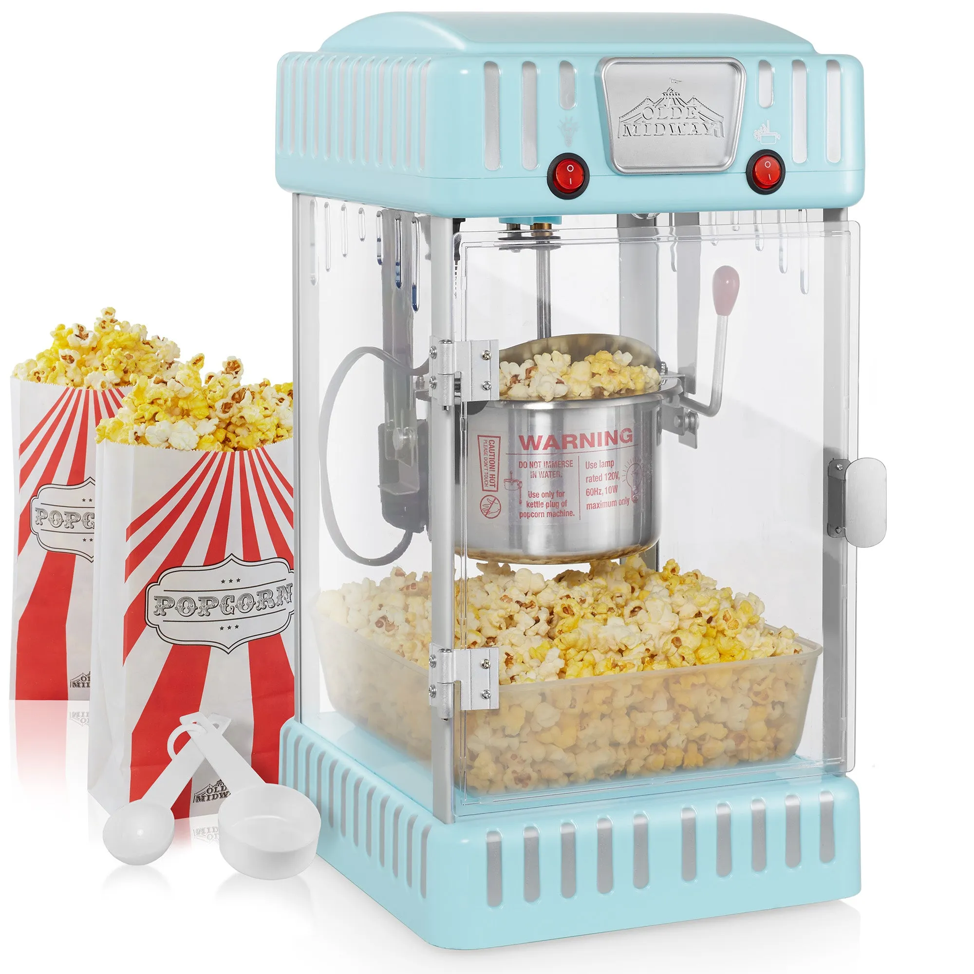 2.5 oz. Retro-Style Popcorn Machine, Blue