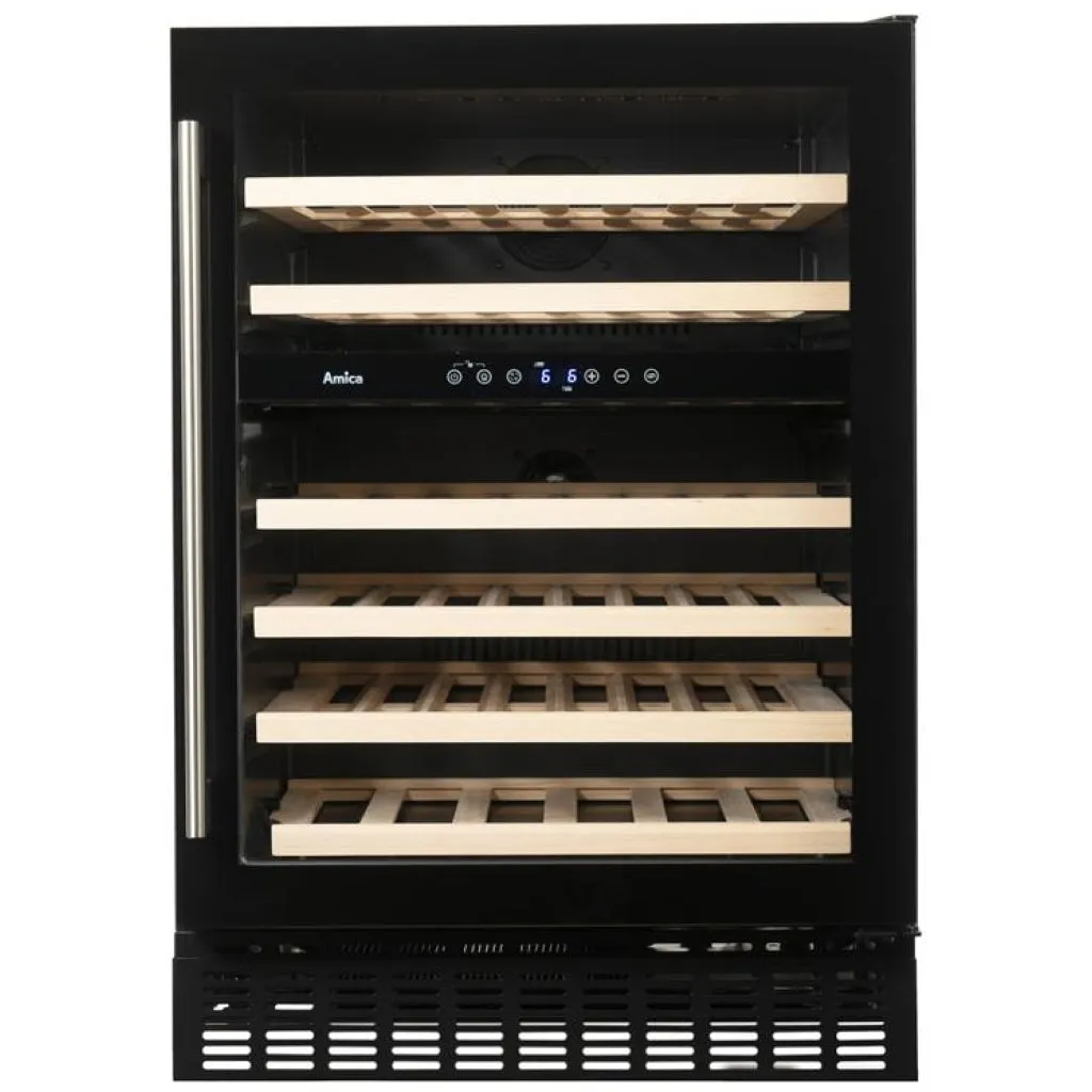 Amica 60cm Freestanding 46 Bottle Black Wine Cooler | AWC600BL