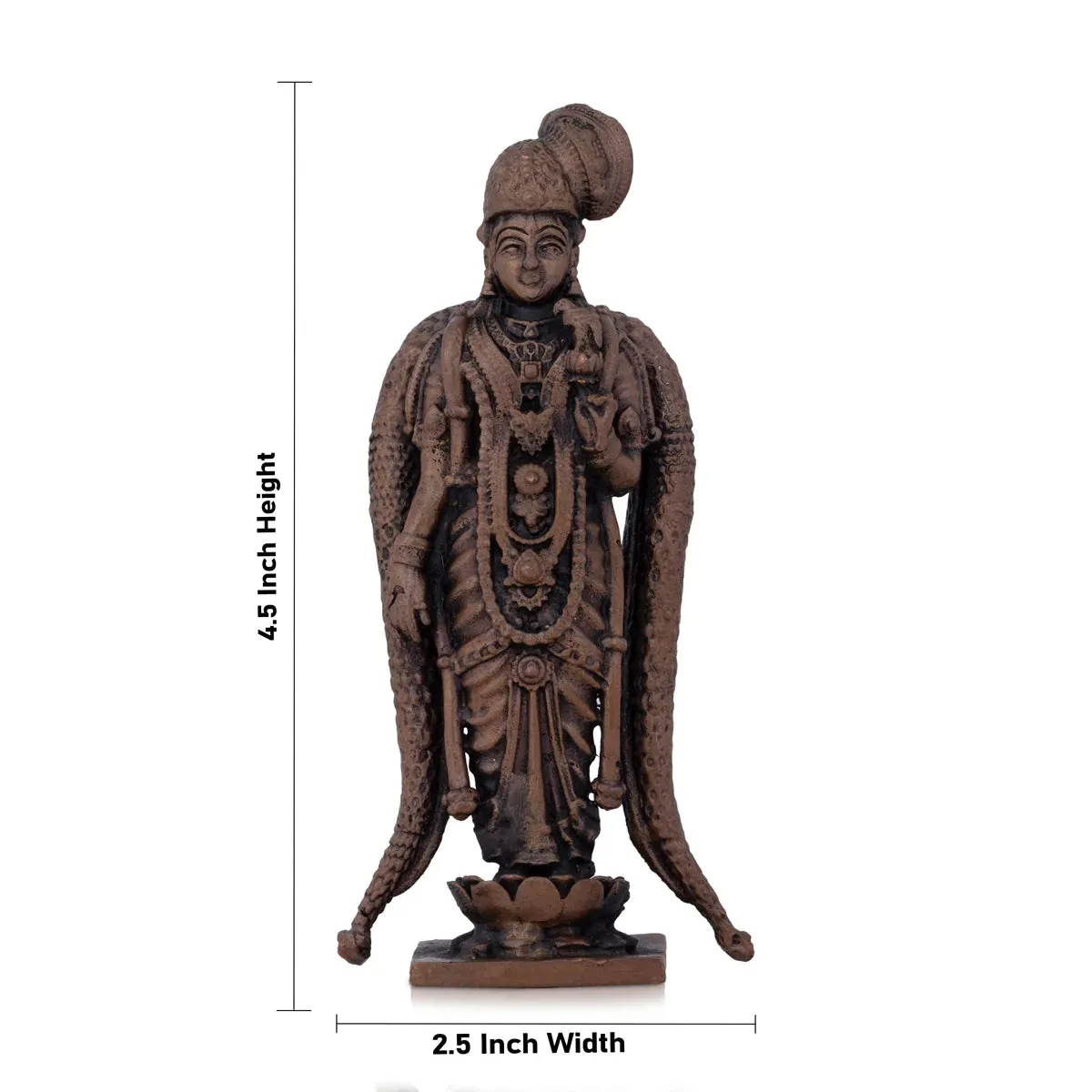 Andal Statue - 4.5 x 2.5 Inches | Copper Idol/ Goda Devi Idol for Pooja/ 275 Gms Approx