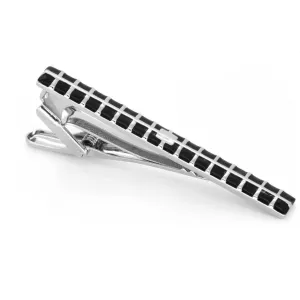 Black Multi Squares Tie Clip