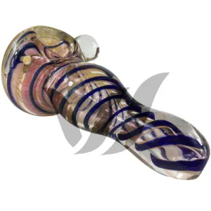 Blue Spiral Spoon Pipe