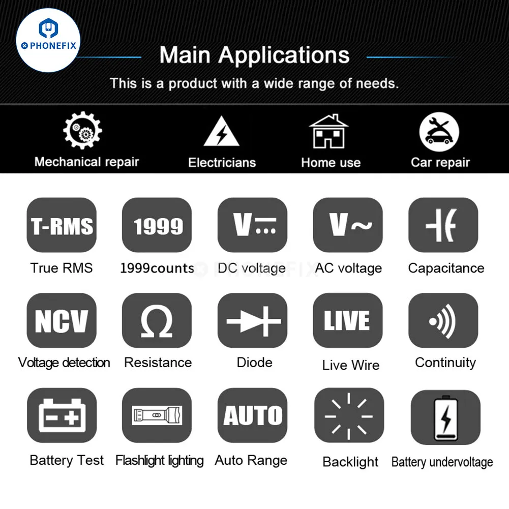 BSIDE A1X Smart Burn-proof Repairable Charging Multimeter