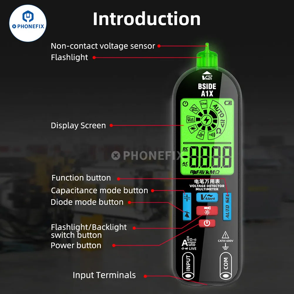 BSIDE A1X Smart Burn-proof Repairable Charging Multimeter