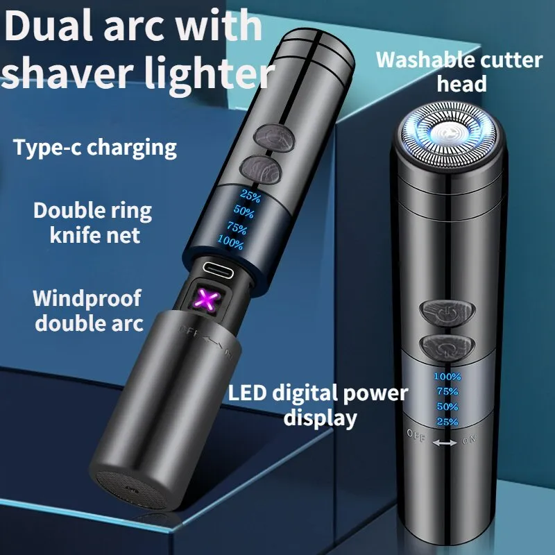 Built-in Lighter Windproof Rechargeable Beard Trimmer