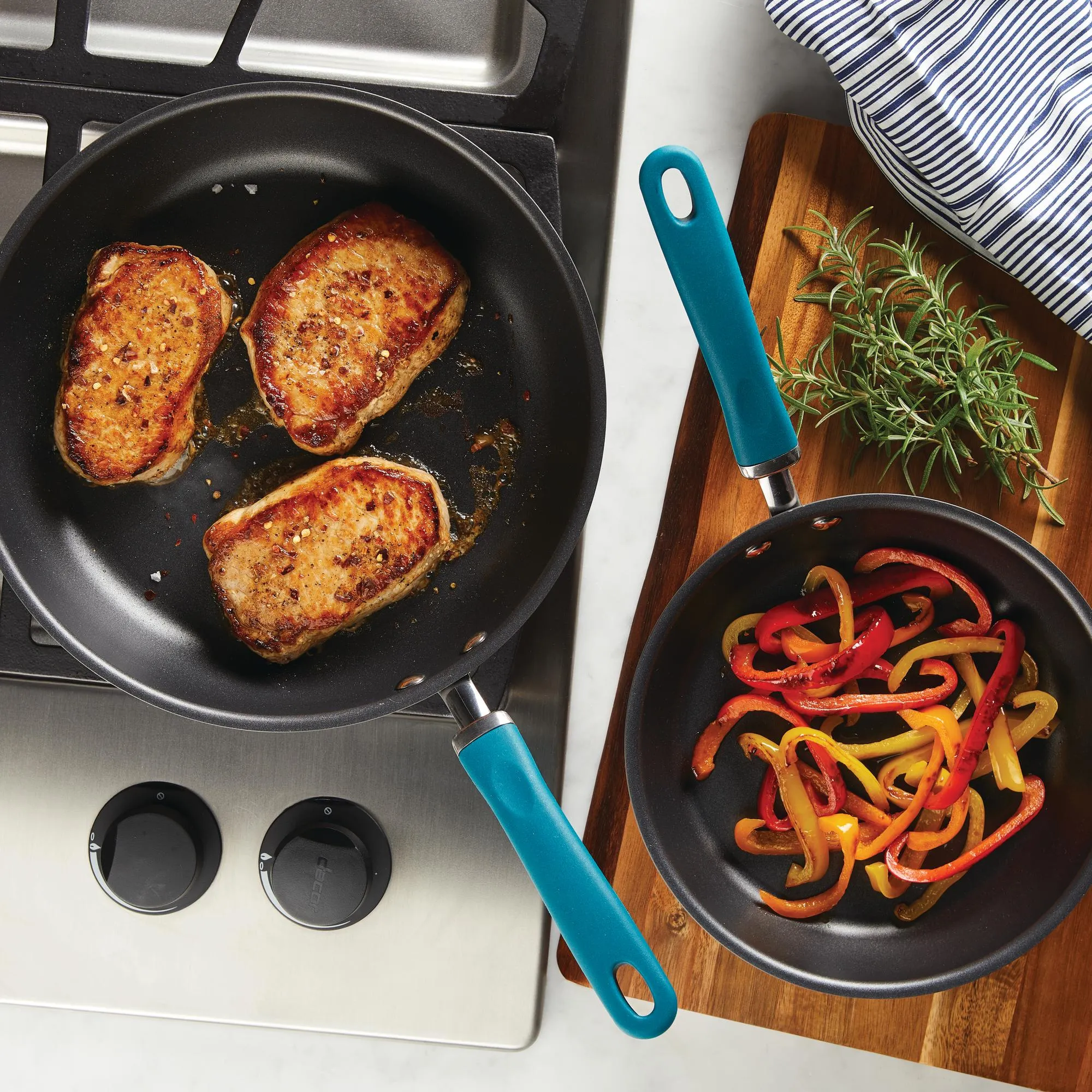 Create Delicious 9.5" and 11.75" Hard Anodized Nonstick Induction Frying Pan Set