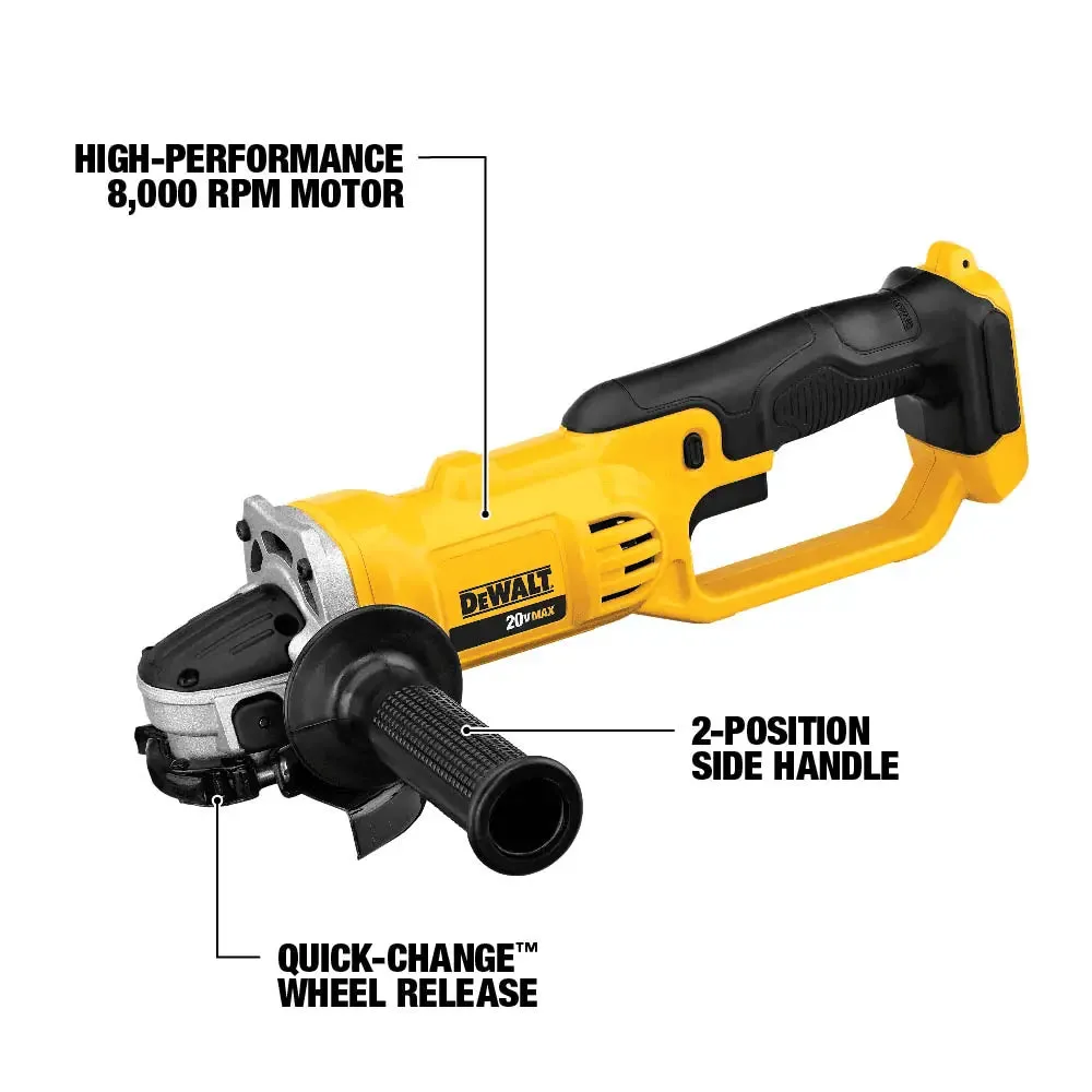 DeWalt 20V MAX* 4-1/2" x 5" Angle Grinder, (Tool Only)