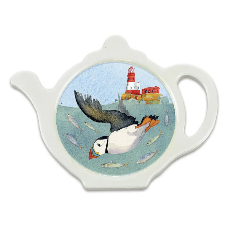 Emma Ball Diving Puffins Tea Bag Tidy