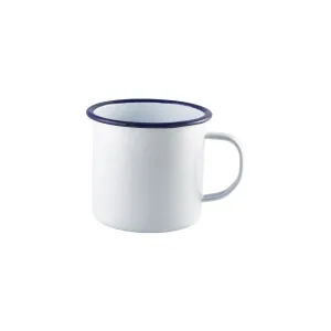 Enamel Mug White with Blue Rim 56.8cl/20oz