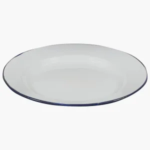 Enamel Vintage Camping Plate, White