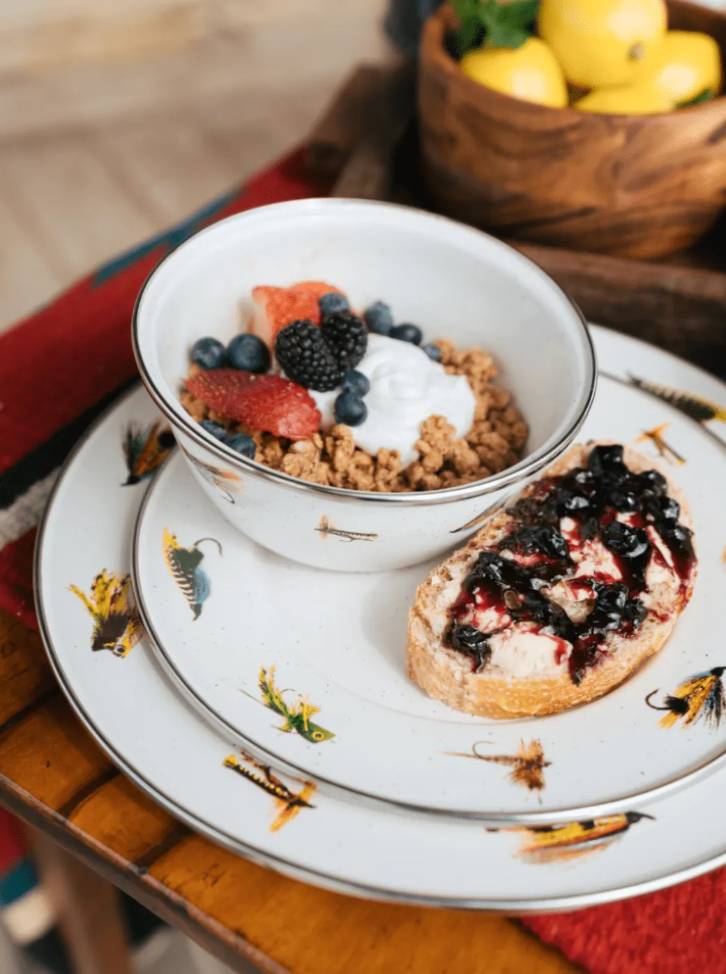 Fly Fishing Enamelware Bowl