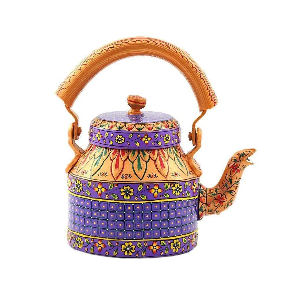 Golden Purple Hand Painted Teapot Kettle