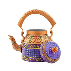 Golden Purple Hand Painted Teapot Kettle