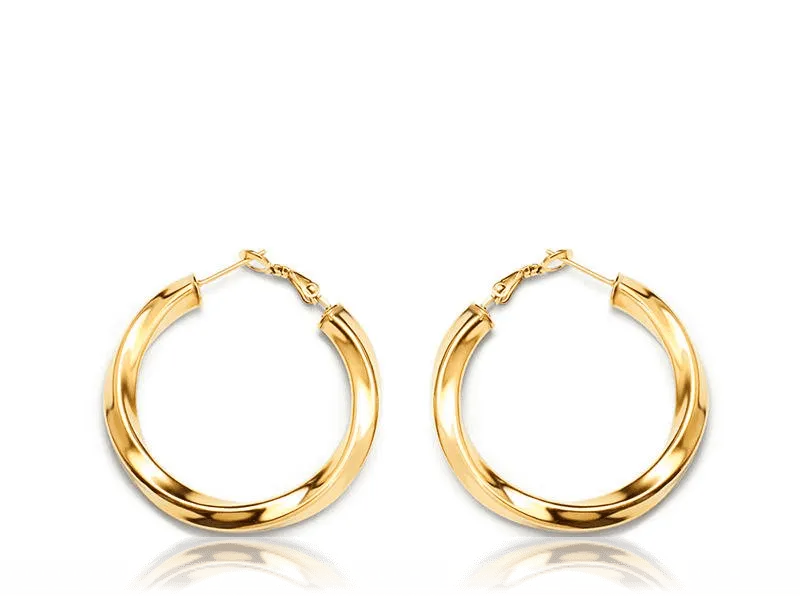 Golden twist hoop earrings