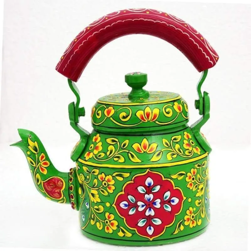 Kaushalam Hand Painted Tea Pot : Green Delight