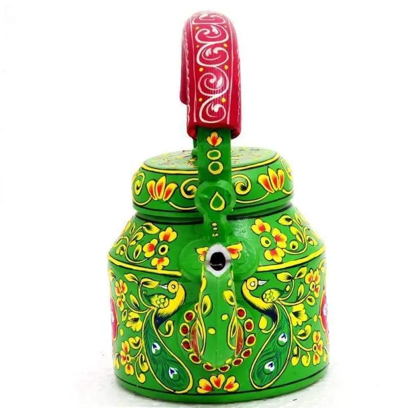 Kaushalam Hand Painted Tea Pot : Green Delight