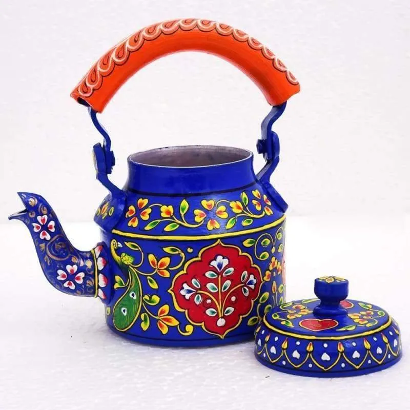 Kaushalam Hand Painted Tea Pot : Peacock Garden