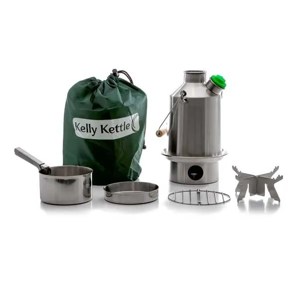 Kelly Kettle Stainless Steel 'Scout' Kettle (41 fl.oz) - Basic Kit