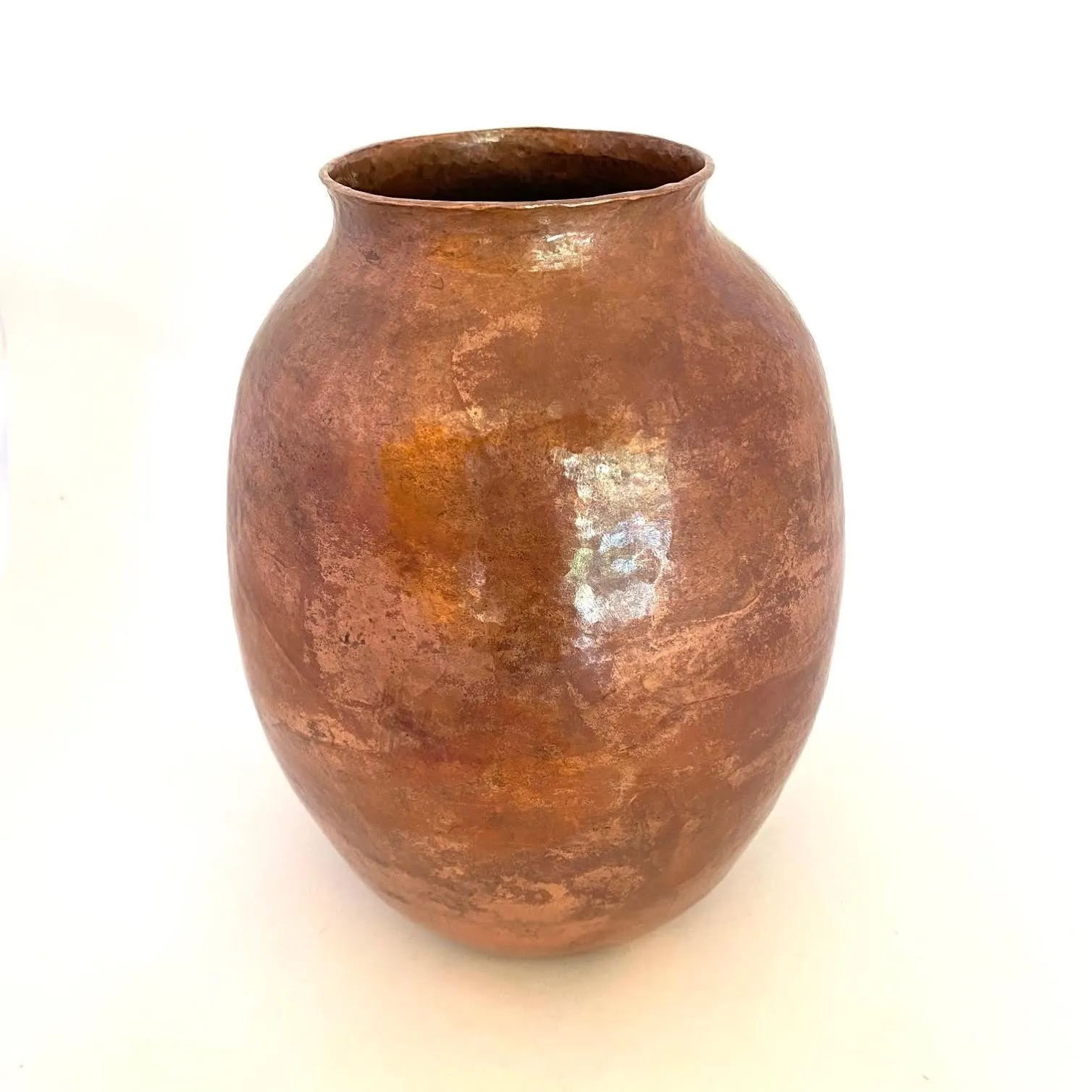 Large Hammered Copper Vase