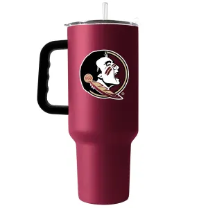 Logo Brands Seminole Head 40oz Powder Coated Stainless Steel Travel Tumbler - Garnet