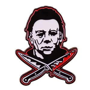 Michael Myers Crossed Knives Enamel Pin