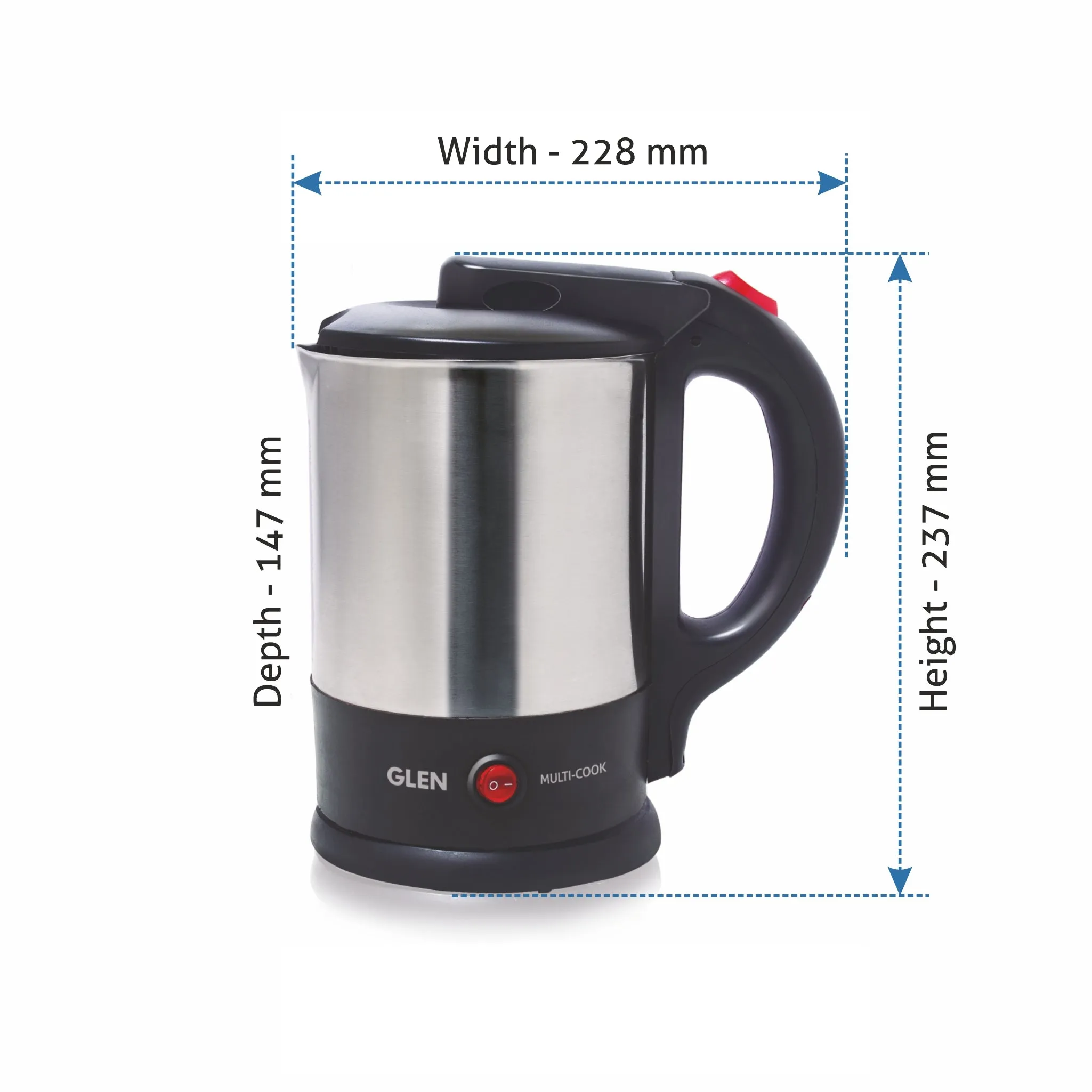 Multi Function Electric Kettle Tea Maker, 1.5 Litre with 360° Rotational Base 1500W - Silver and Black (9014)