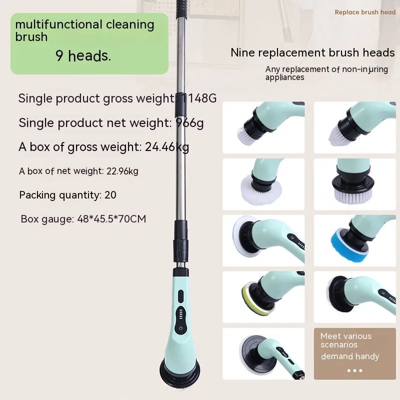 Multifunctional Household Wireless Electric Cleaning Brush Toilet Kitchen Retractable Nine-in-one Portable