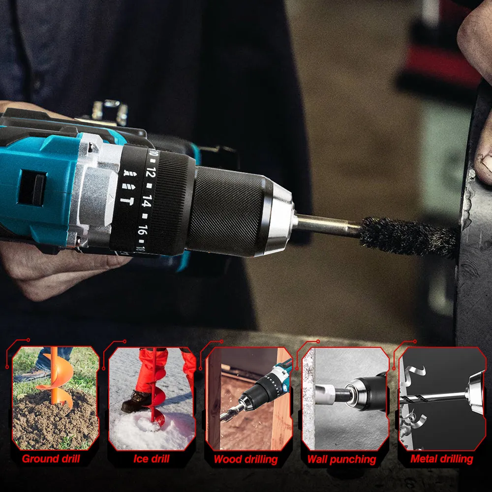 ONEVAN 13mm Electric Drill & 18V Handheld Planer Brushless Cordless 2‑Pc. Combo Kit 6.0Ah