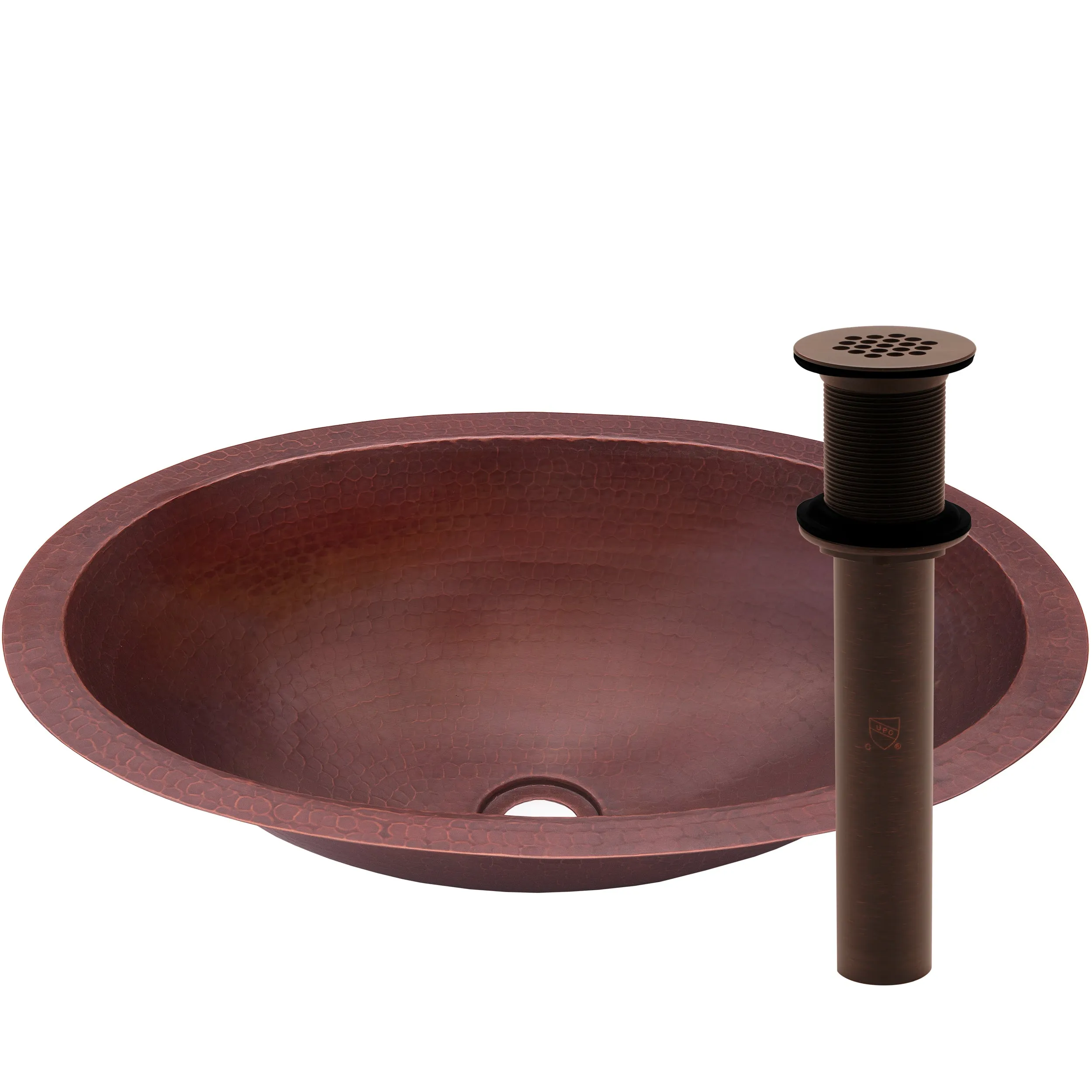 Oval Copper Undermount Bath Sink in Antique TCU-002AN