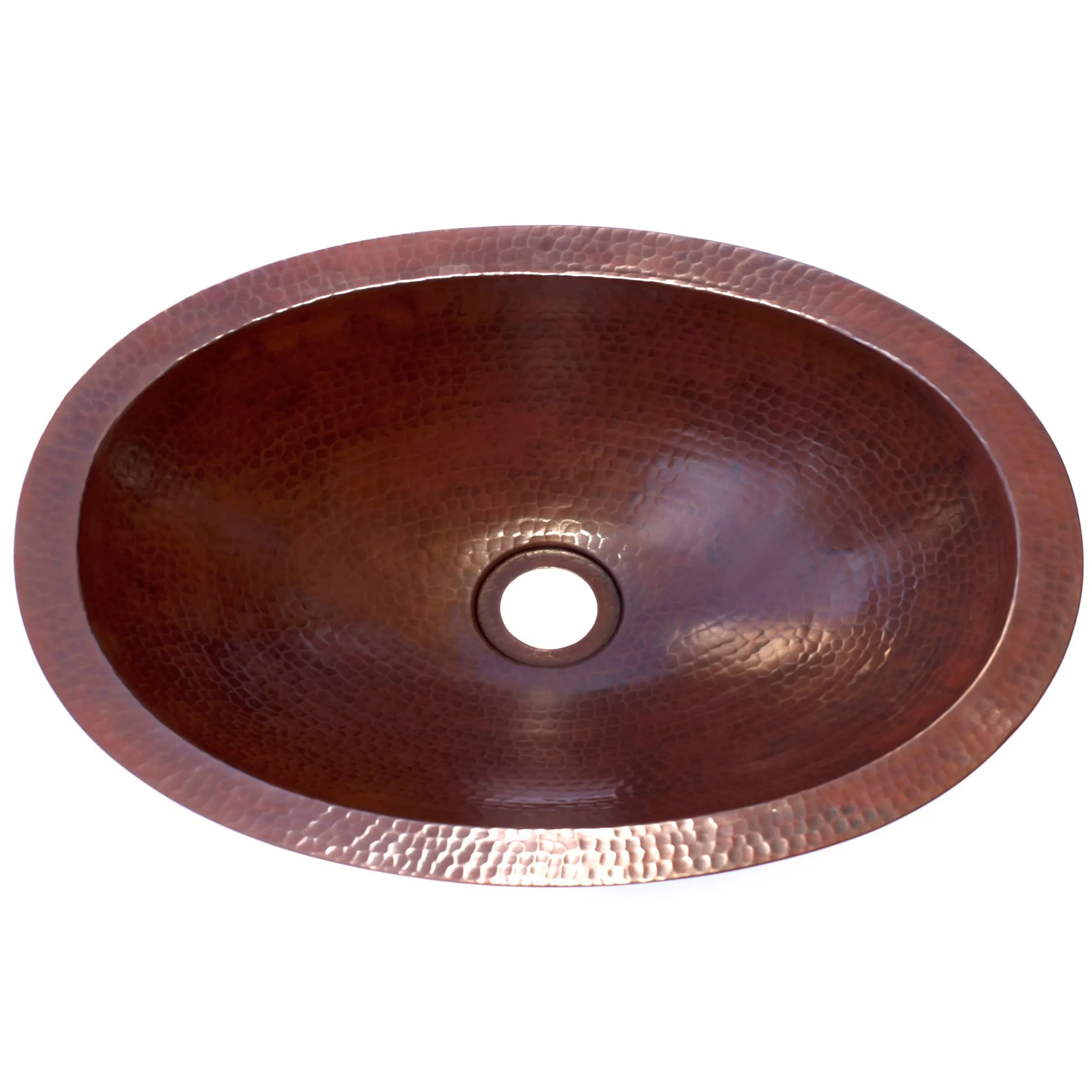 Oval Copper Undermount Bath Sink in Antique TCU-002AN