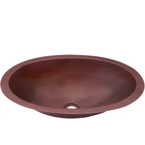 Oval Copper Undermount Bath Sink in Antique TCU-002AN