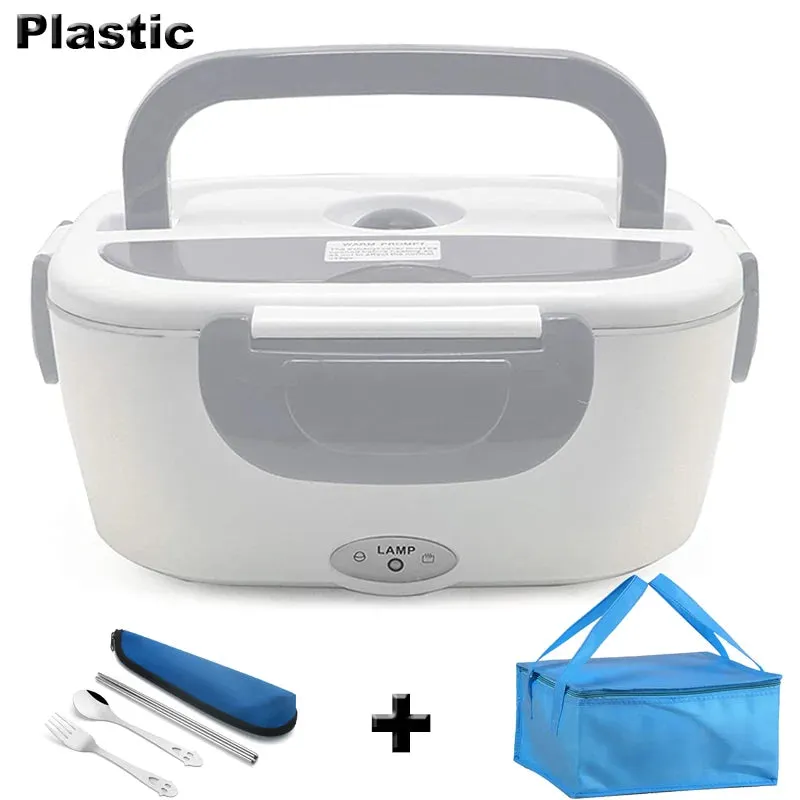 Plastic Electric Lunch Box 220V 110V 24V 12V Household Car Office Food Heating Warmer Container Portable Travel Heated Bento Box