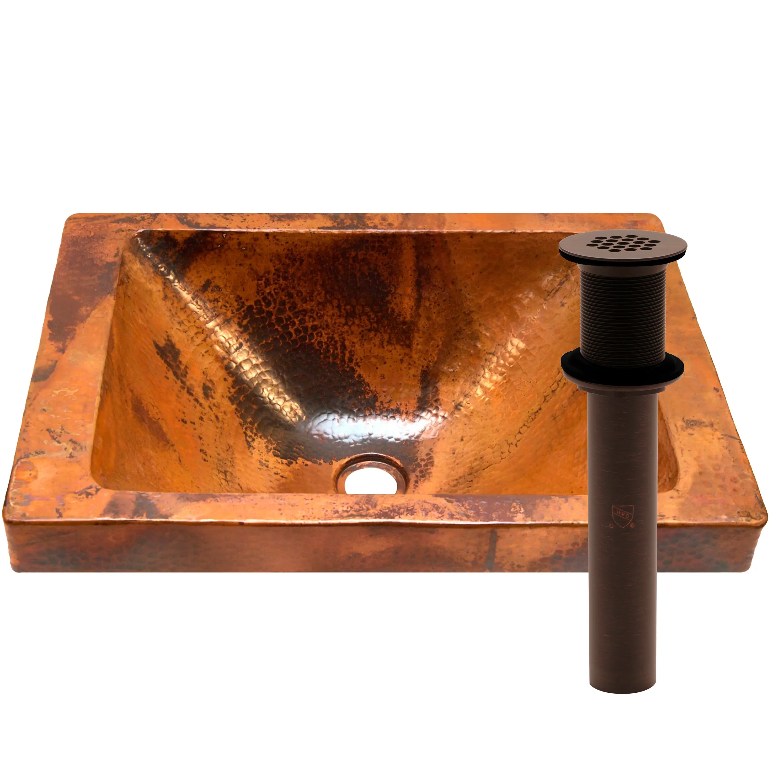 Rectangular Copper Drop-In Bath Sink in Natural TCU-013NA