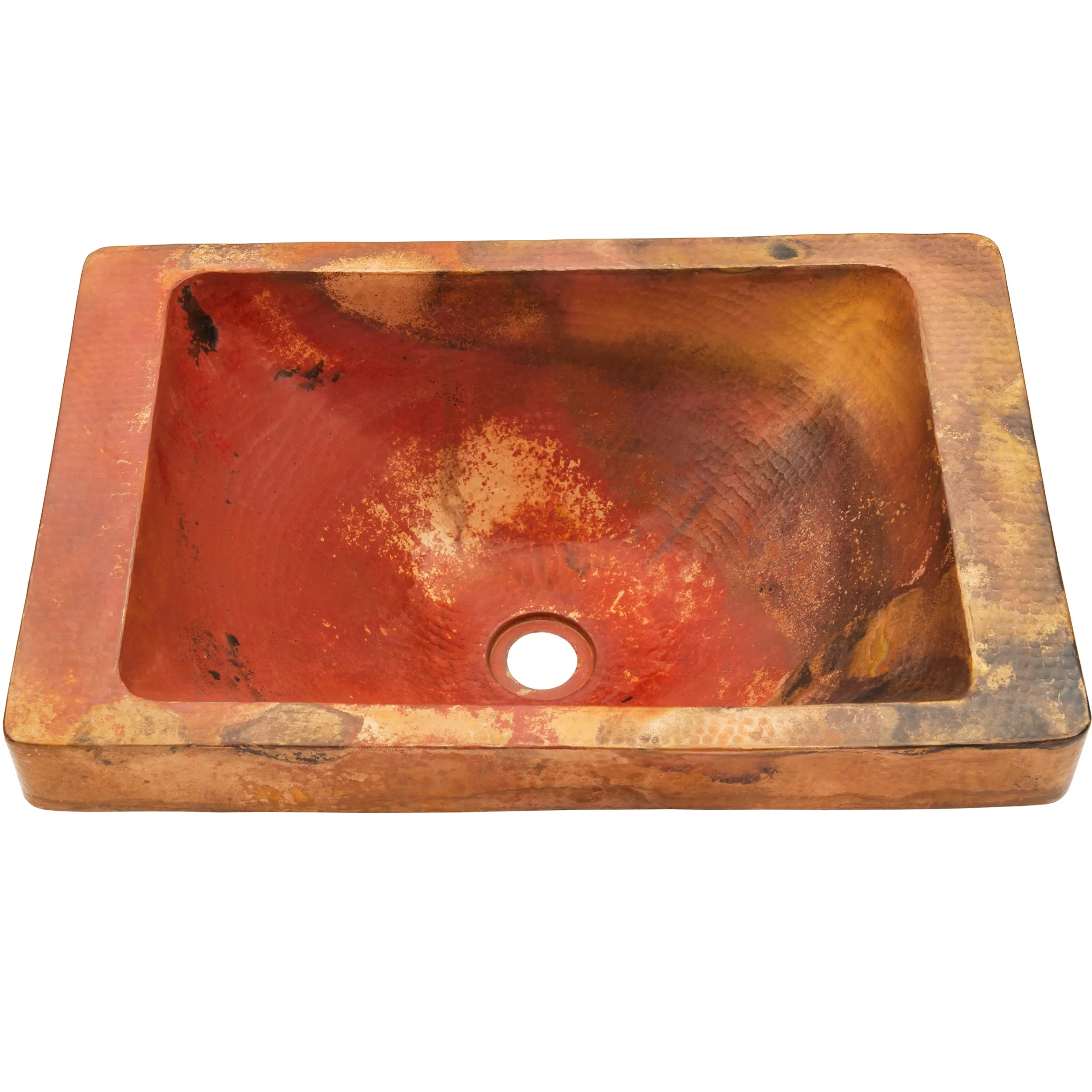 Rectangular Copper Drop-In Bath Sink in Natural TCU-013NA