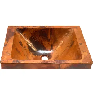 Rectangular Copper Drop-In Bath Sink in Natural TCU-013NA