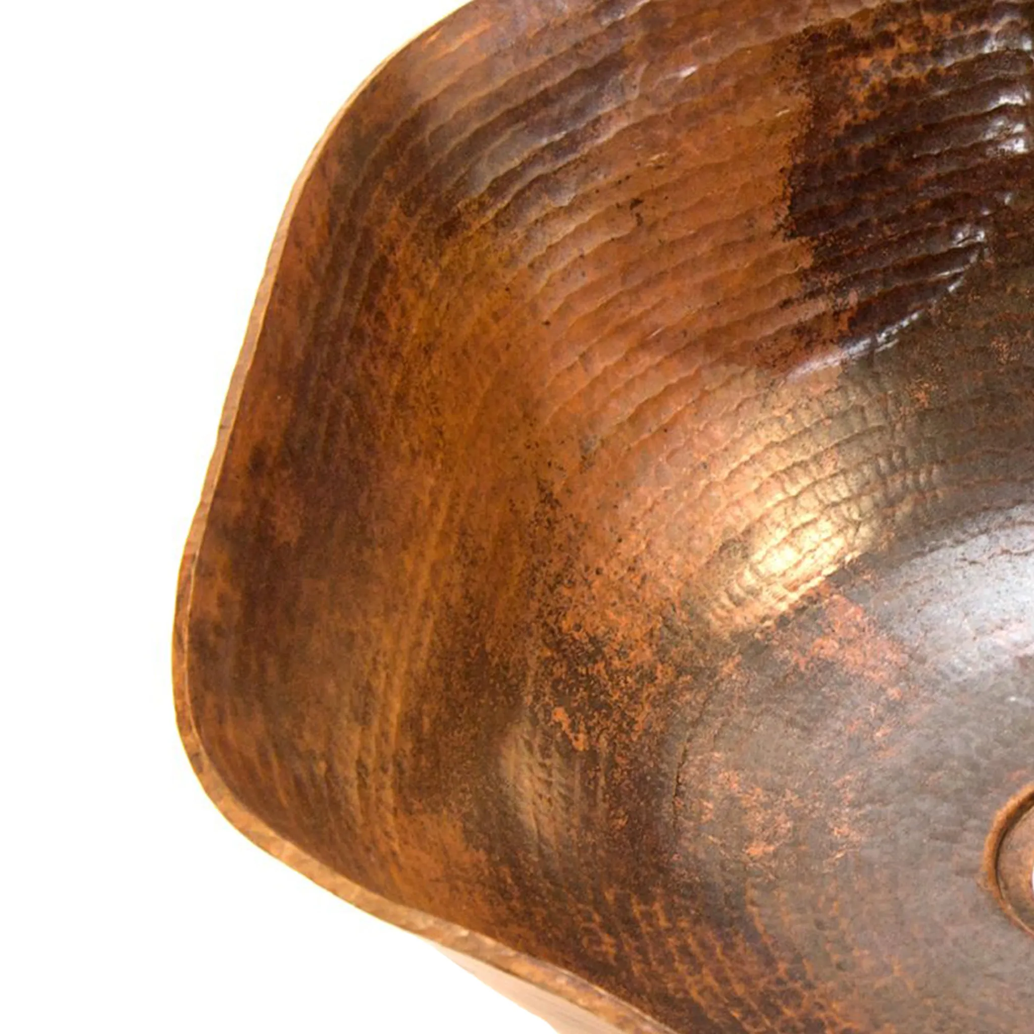 Scalloped Hammered Copper Vessel Sink in Natural TCV-005NA