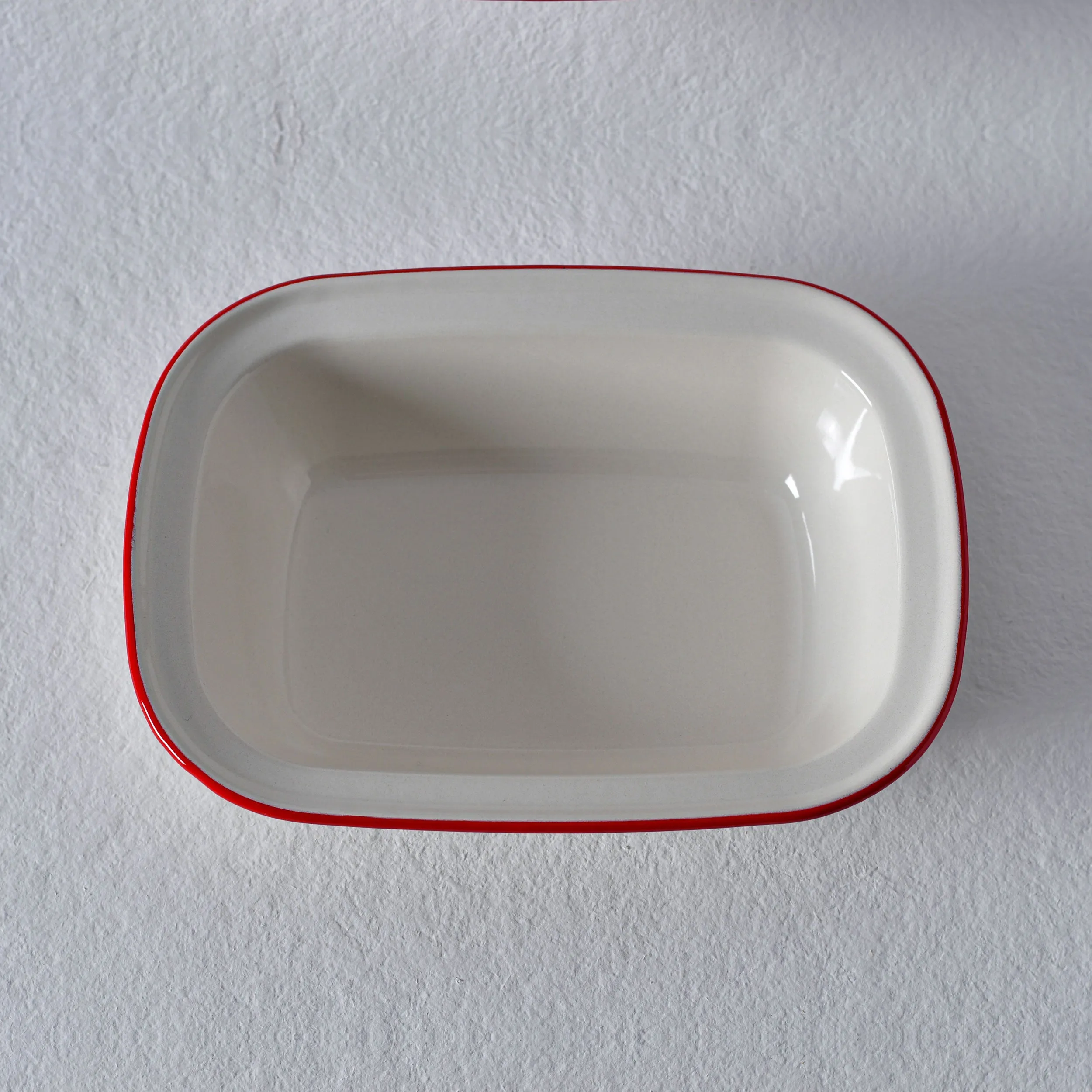 Serving Dish- Enamel Tin Red