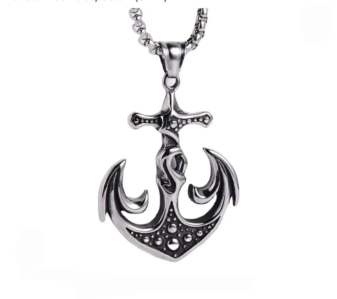 Stainless Steel Anchor Pendant Necklace