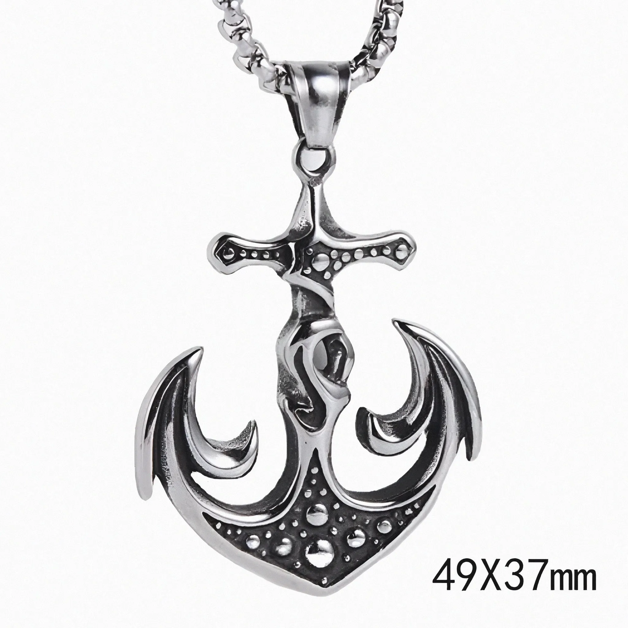 Stainless Steel Anchor Pendant Necklace