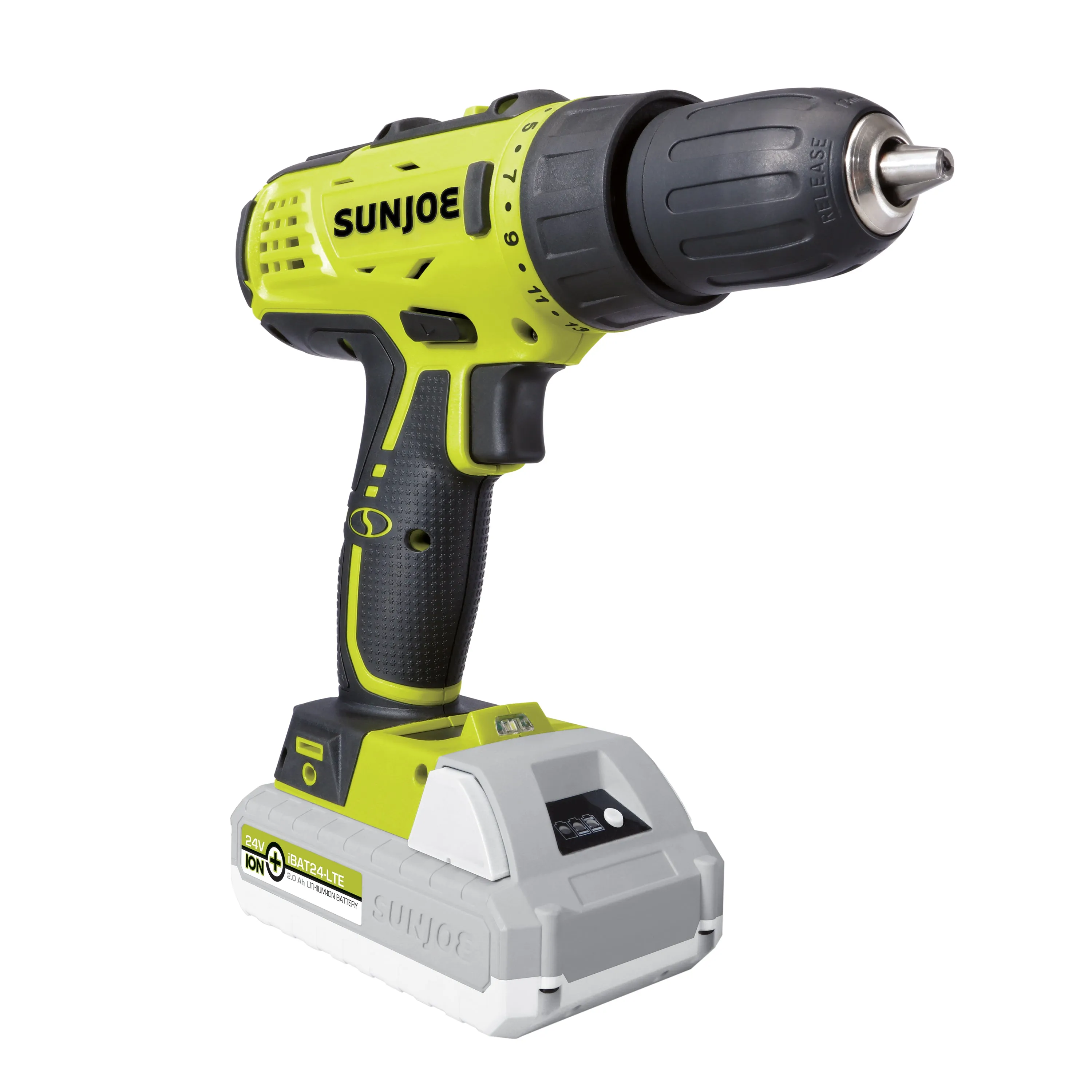 Sun Joe 24V-DD-LTE 24-Volt* IONMAX Cordless Drill Driver Kit | W/ 2.0-Ah Battery   Charger